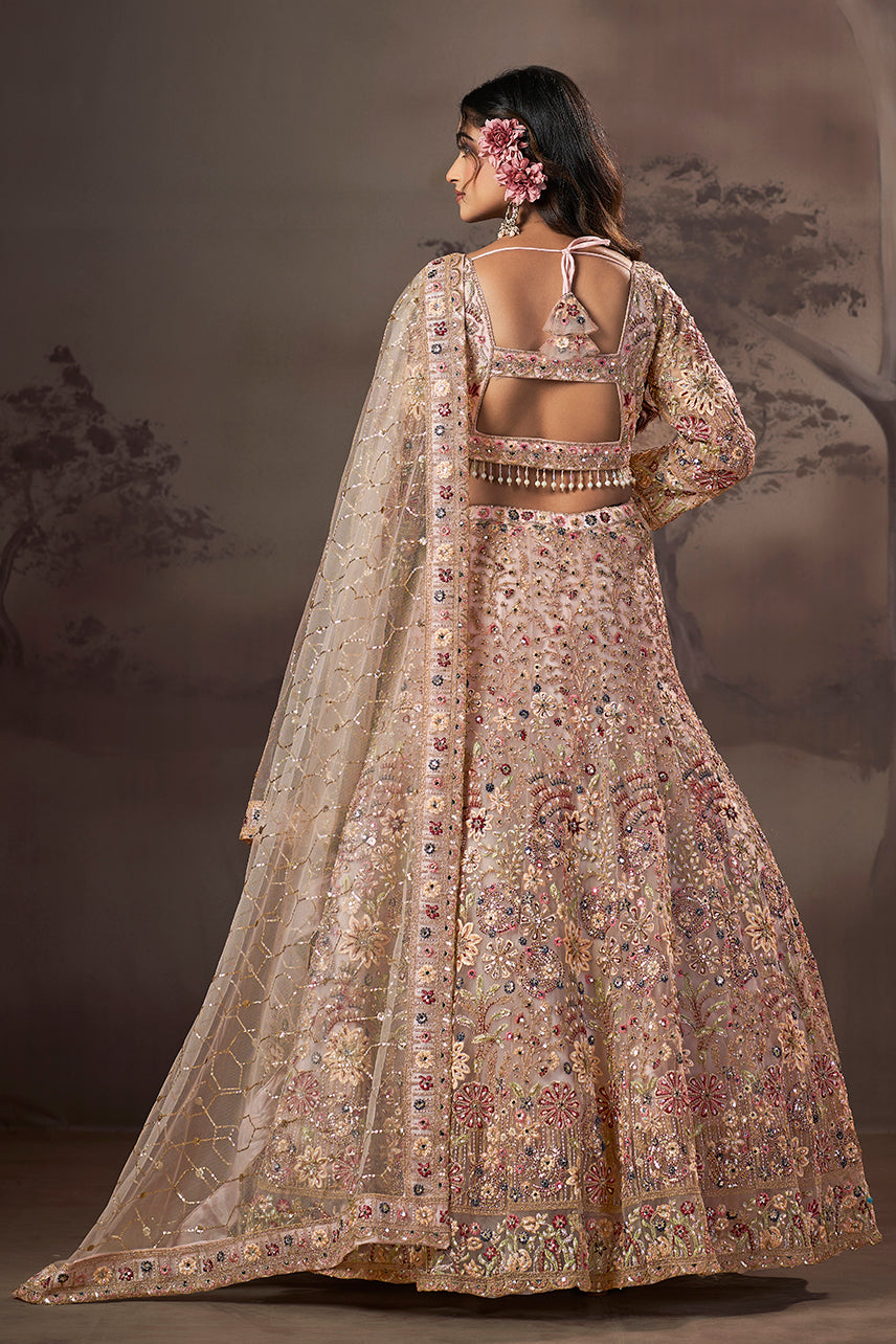 Regal Bloom Hand-Embroidered Bridal Lehenga