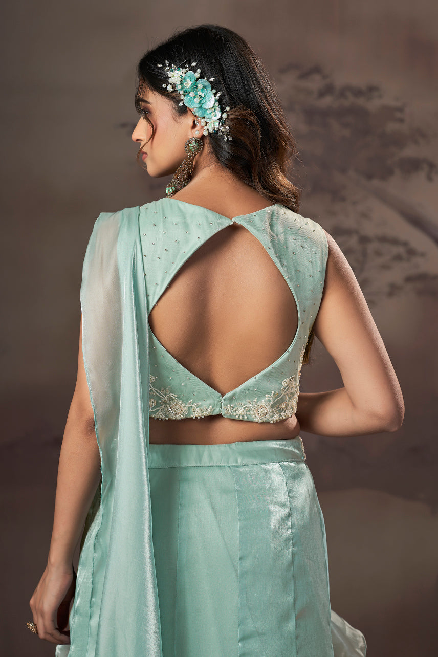 Aqua Luxe Ruffle Lehenga Set