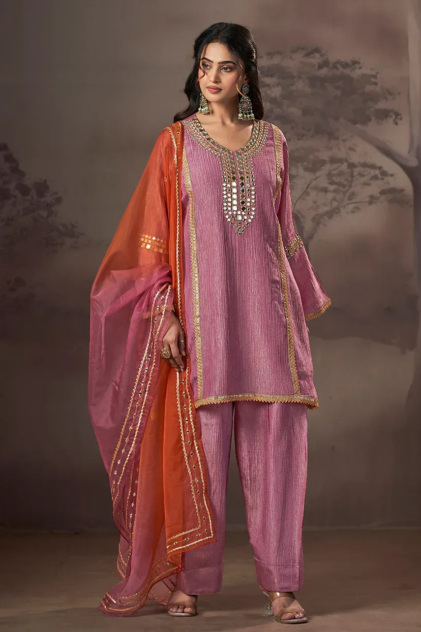 Gulbahaar Mirror Work Kurta Set - MishUUU