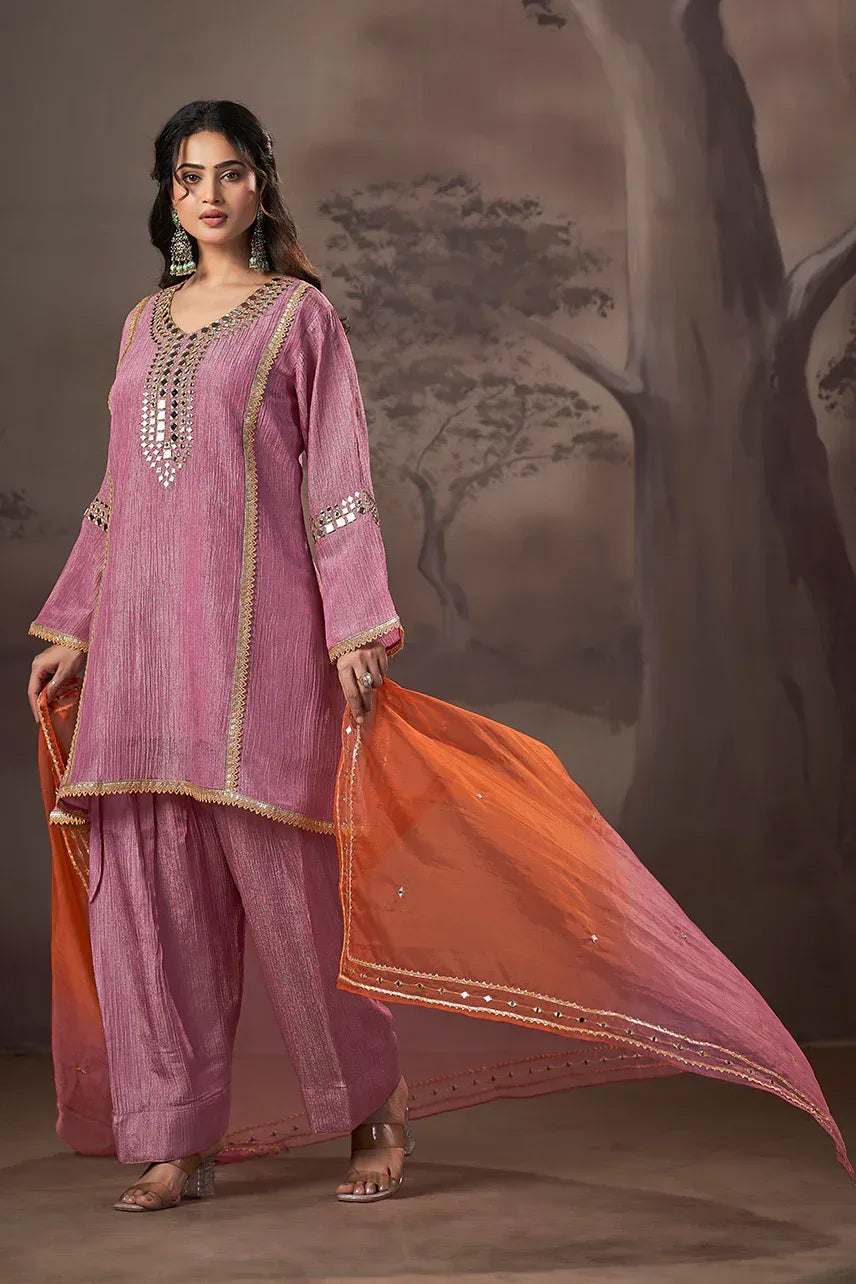 Gulbahaar Mirror Work Kurta Set - MishUUU