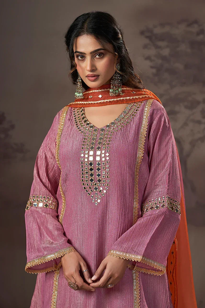 Gulbahaar Mirror Work Kurta Set - MishUUU