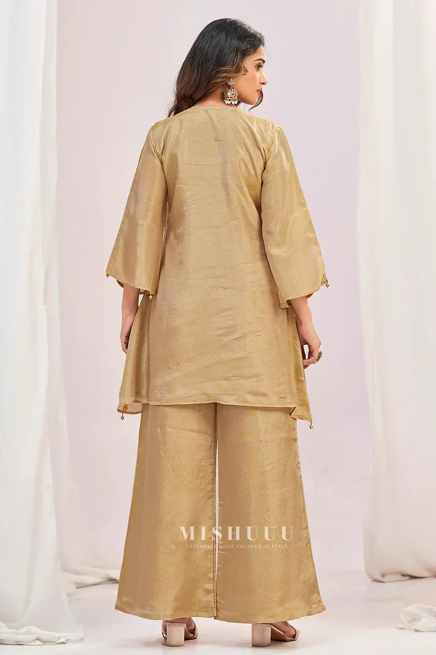 Zeenat Gold Mirror Kurta Set - MishUUU