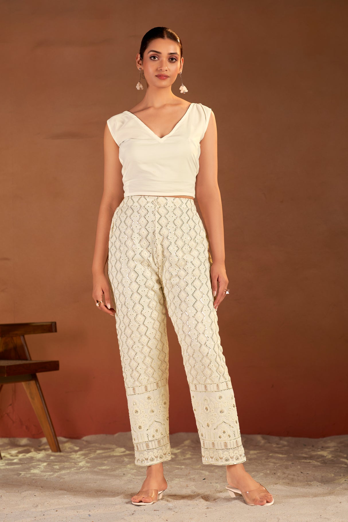 Chikankari Sparkle Fiesta Mirror Embroidered Outfit |Label S4U