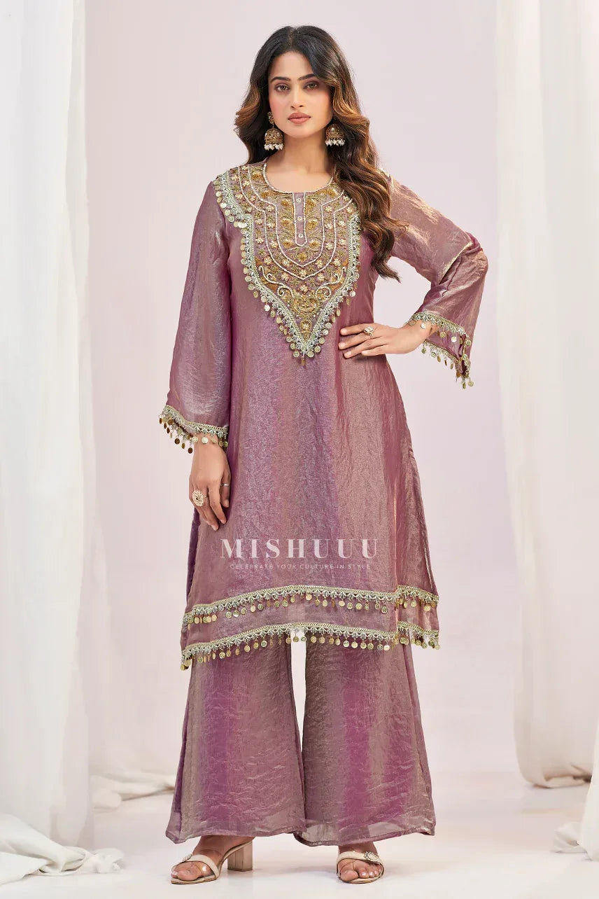 Lilac Mirror Kurta Set - MishUUU