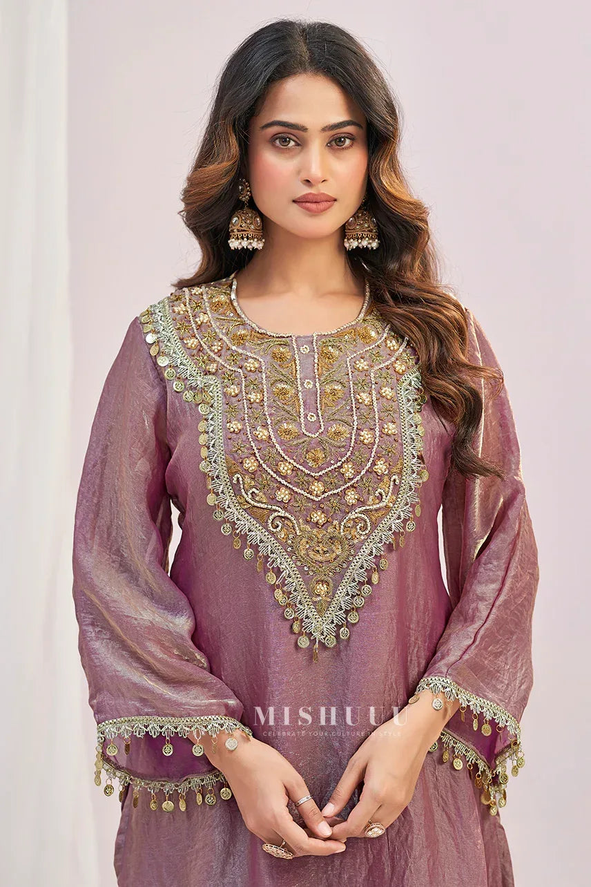 Lilac Mirror Kurta Set - MishUUU