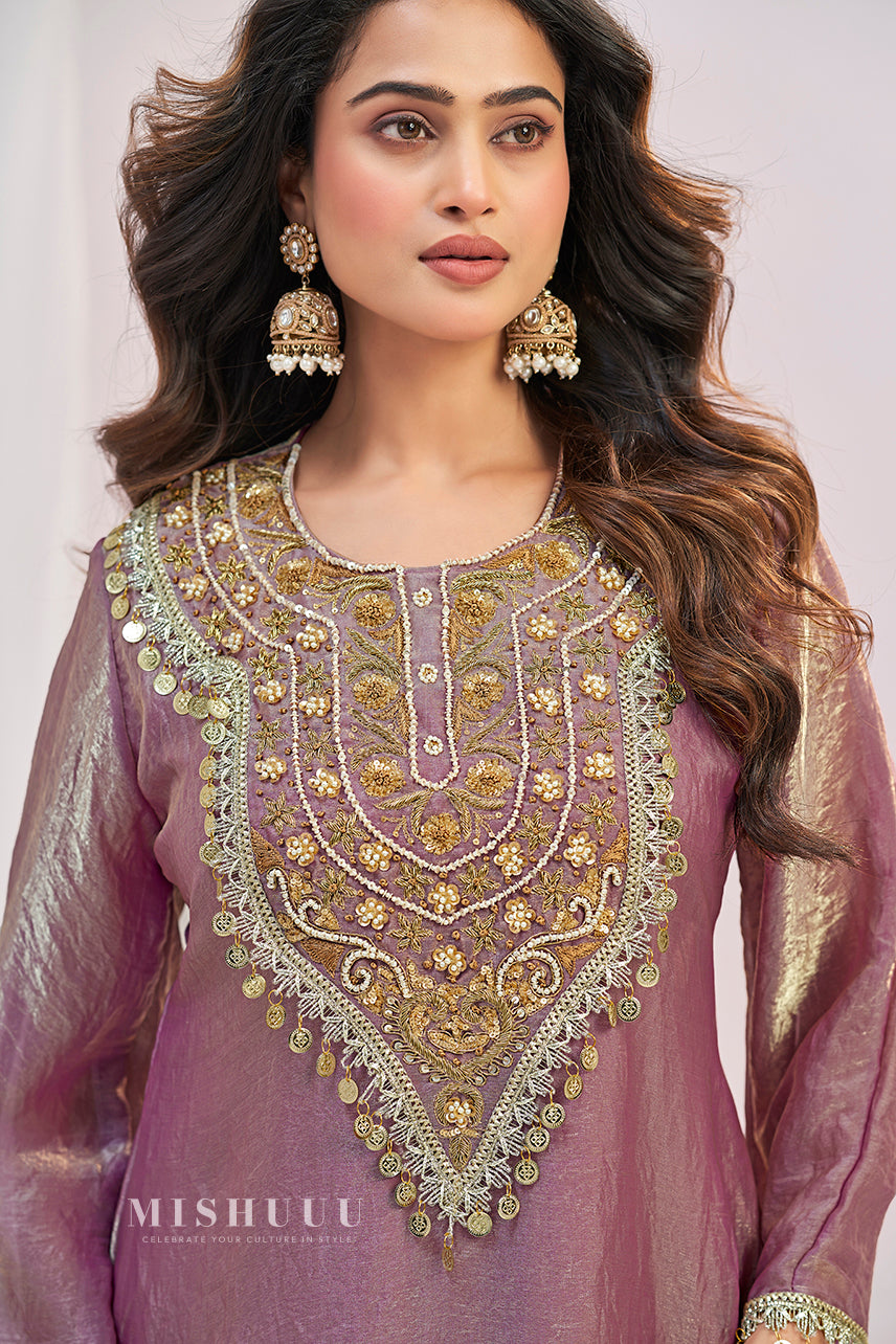 Lilac Mirror Kurta Set