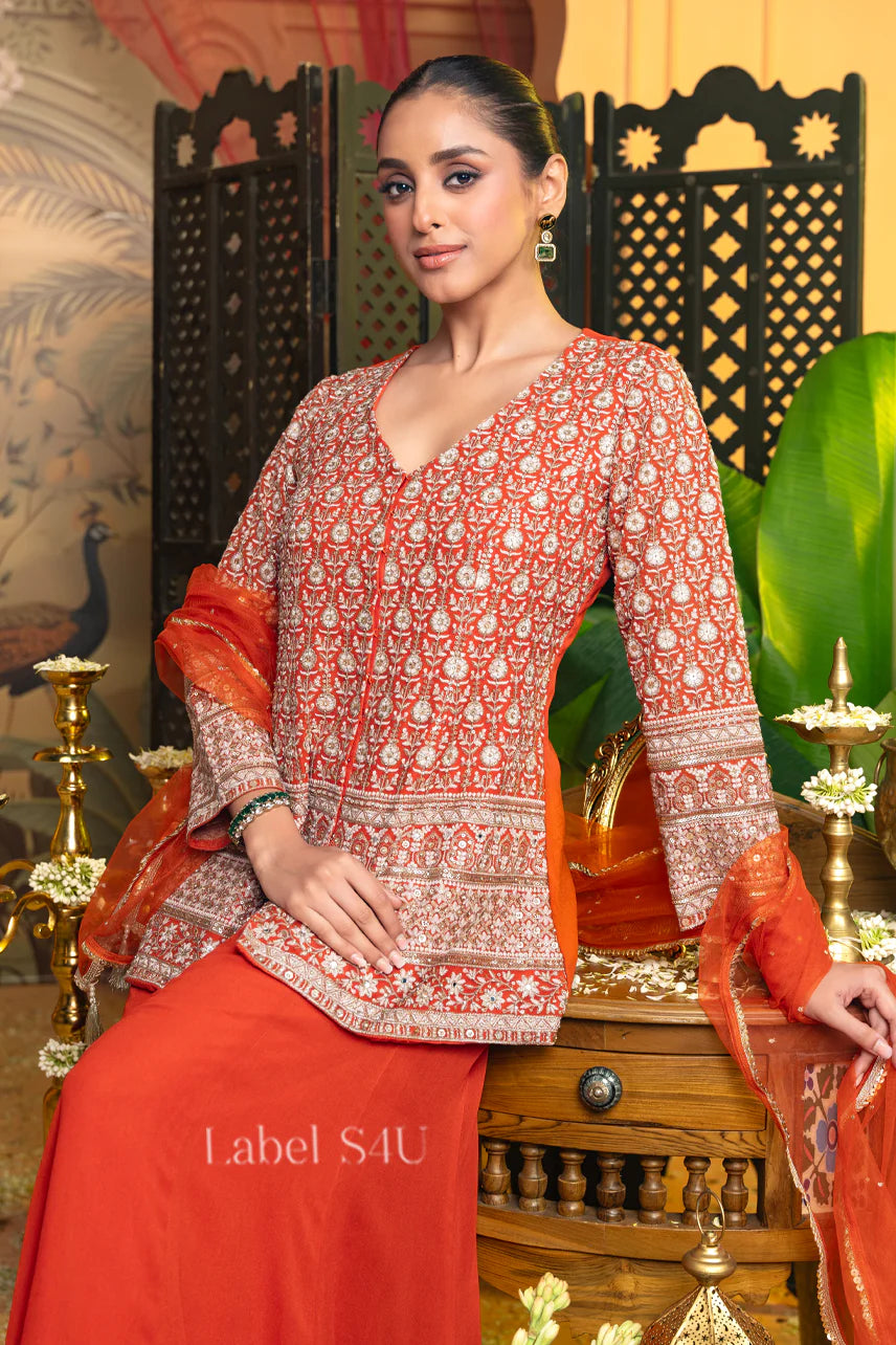 Burnt Orange Printed Set | Label S4U