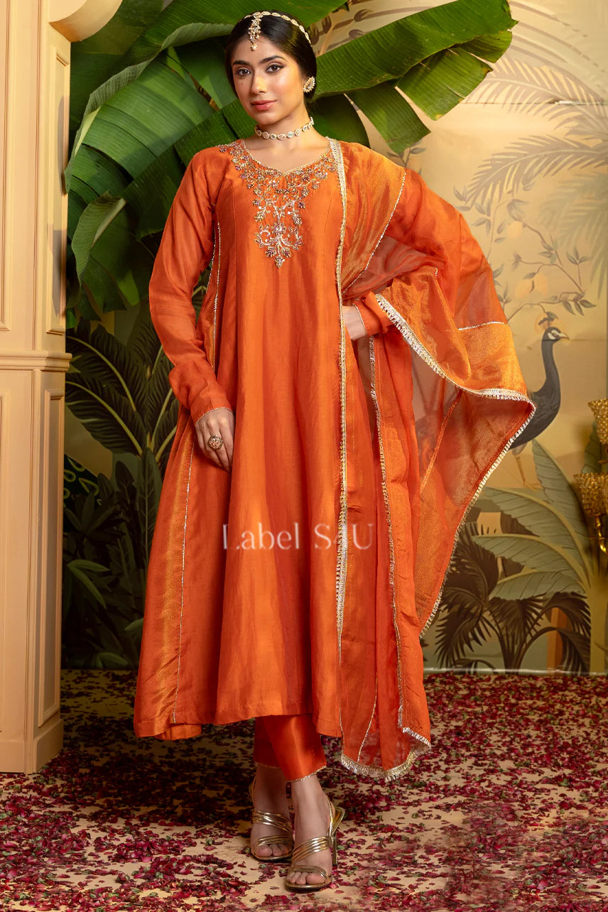 Copper Anarkali Suit Set | Label S4U