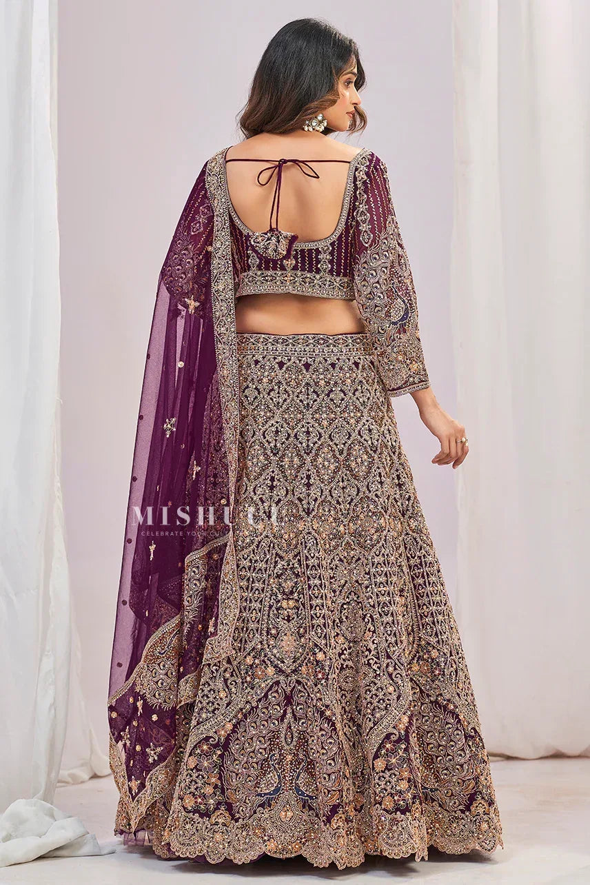 Regal Plum Heritage Lehenga - MishUUU