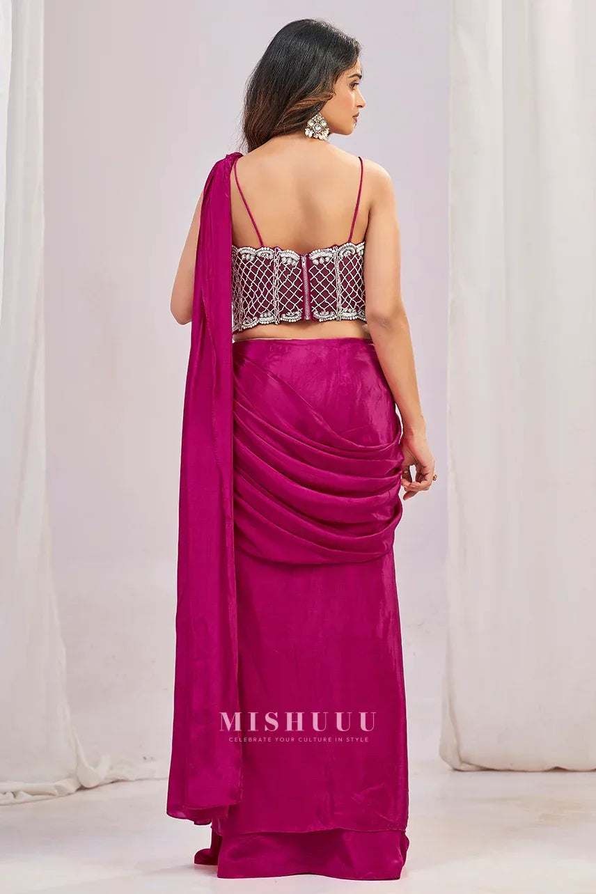Ruby Reflection Concept Saree - MishUUU