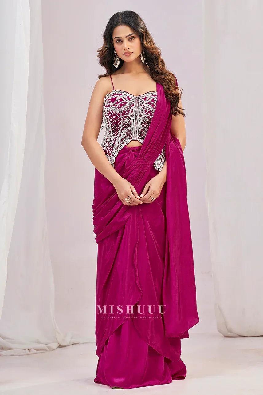 Ruby Reflection Concept Saree - MishUUU
