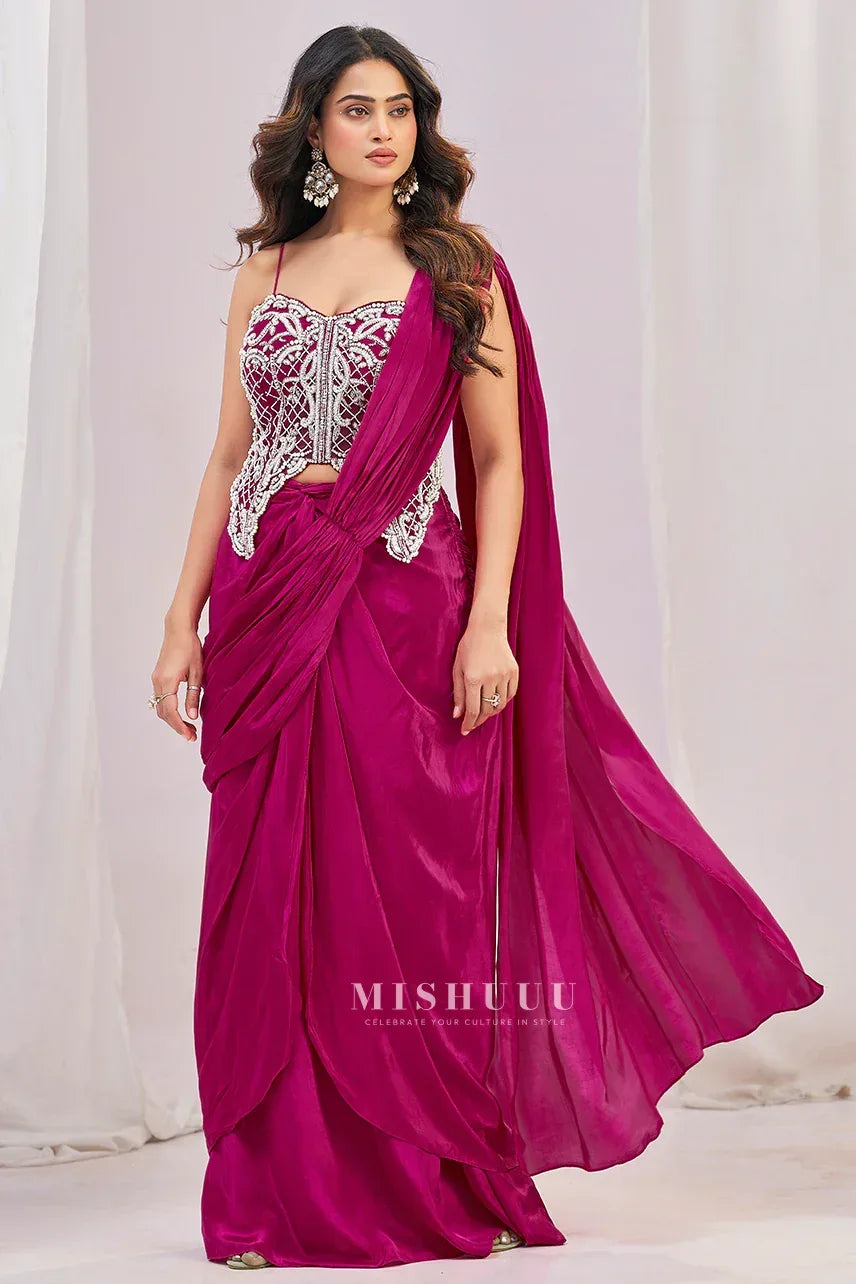 Ruby Reflection Concept Saree - MishUUU
