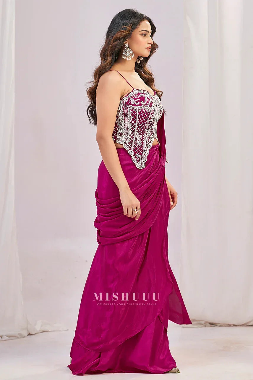 Ruby Reflection Concept Saree - MishUUU