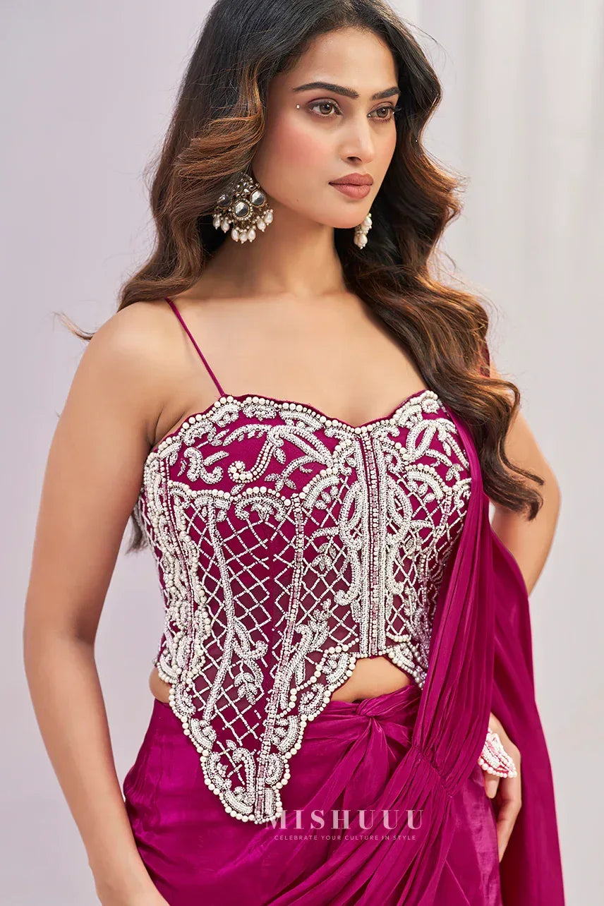 Ruby Reflection Concept Saree - MishUUU