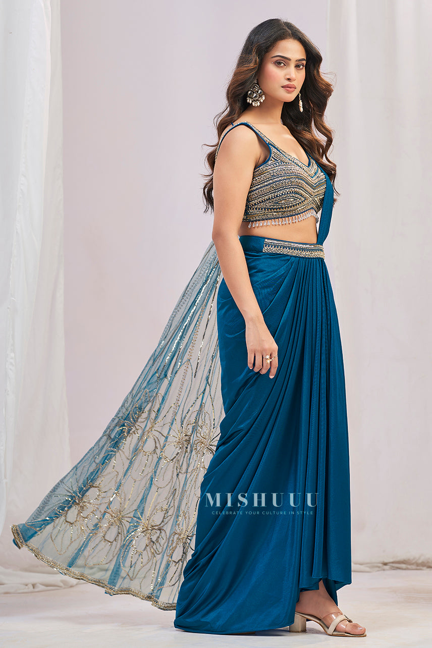 Teal Aura Concept Saree