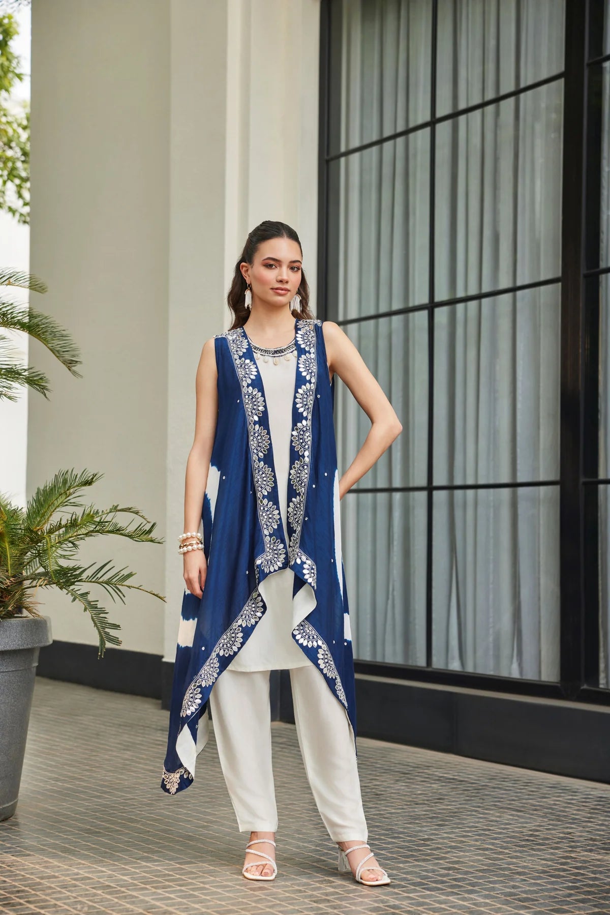 Indigo Mirror Work Drape Set - Label S4U