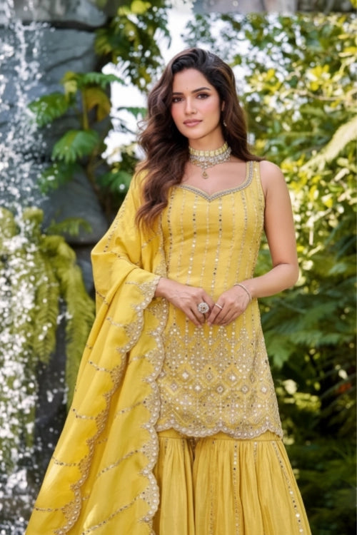 Golden Noor Mirror Sharara Couture