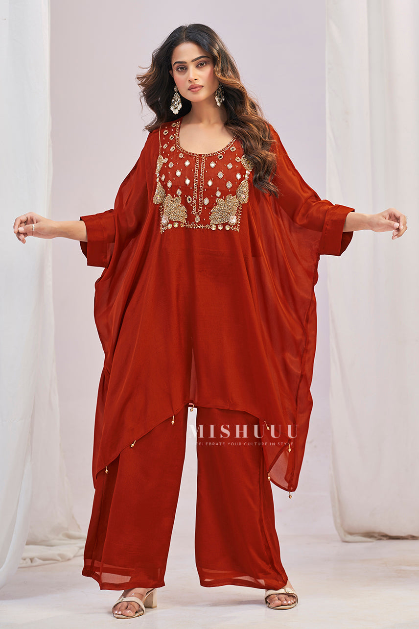 Rust Aura Kaftan Set