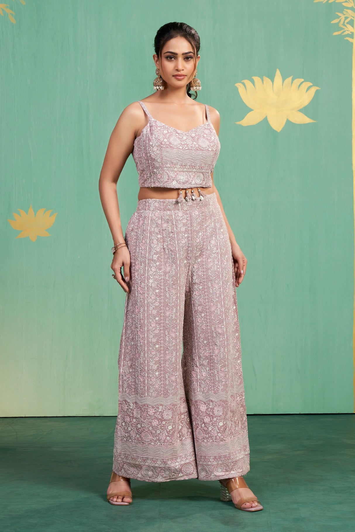 Dusty Rose Embroidered Co-Ord Set – Modern Elegance with Subtle Indian Detailing - MishUUU
