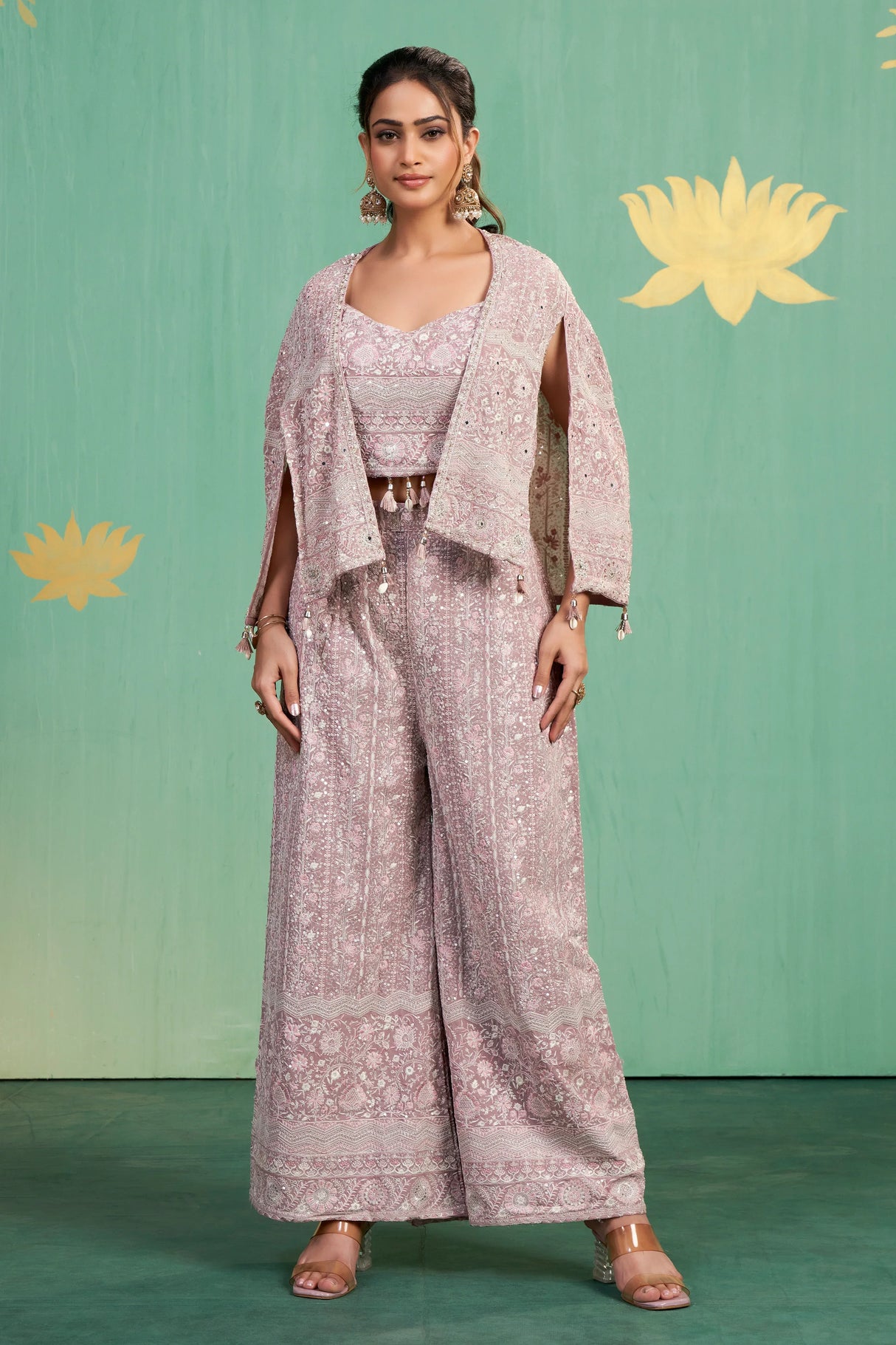 Dusty Rose Embroidered Co-Ord Set – Modern Elegance with Subtle Indian Detailing - MishUUU