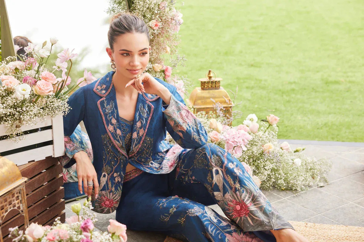 Midnight Blue Printed Co-Ord Set | Label S4U - MishUUU