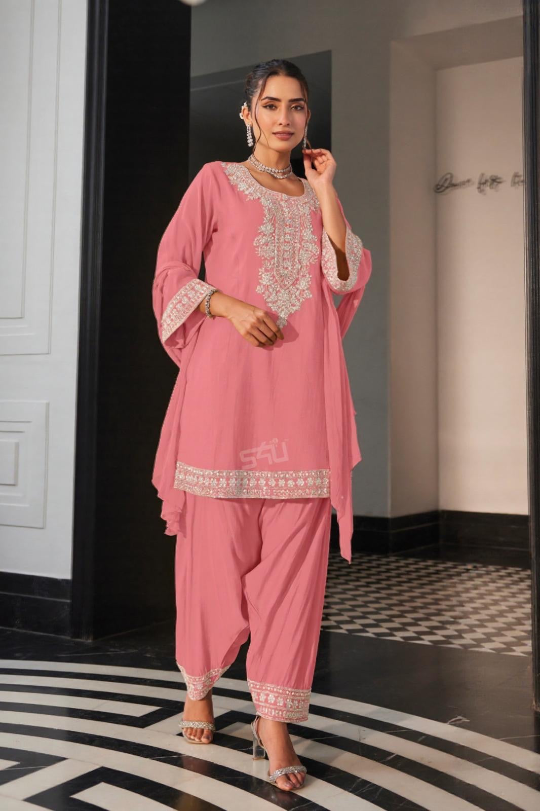 Rosewood Elegance Suit Set with Farshi Salvar | Label S4U
