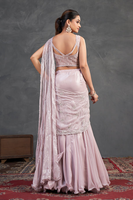 Soft Lilac Embellished Mermaid Lehenga – Grace in Motion