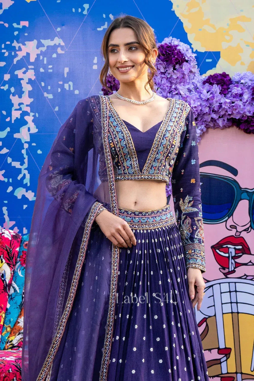 Midnight Charm Lehenga Set | Label S4U - MishUUU