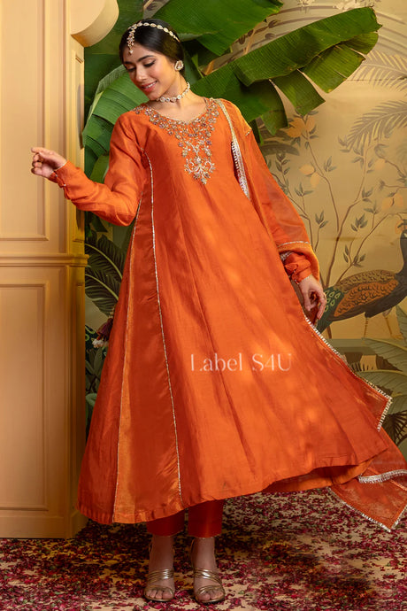 Copper Anarkali Suit Set | Label S4U