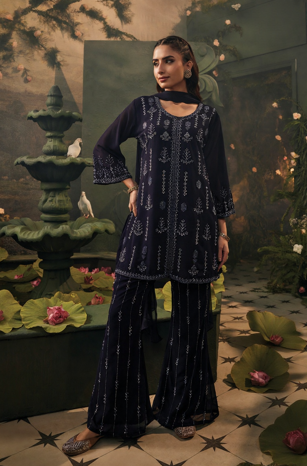 Midnight Noor Embellished Co-Ord Set