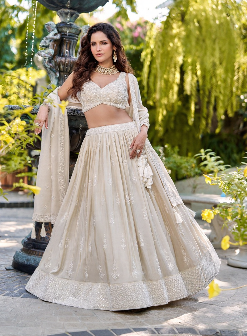 Ivory Pearl Embroidered Lehenga Set