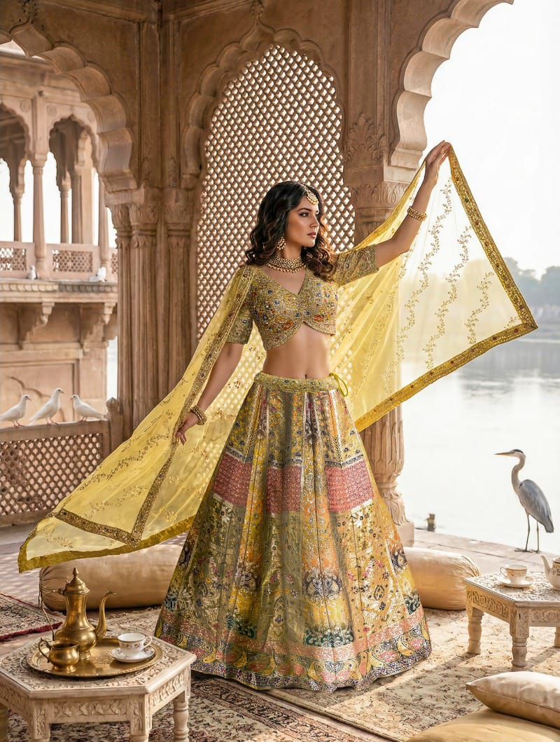Mustard Heritage Lehenga Set