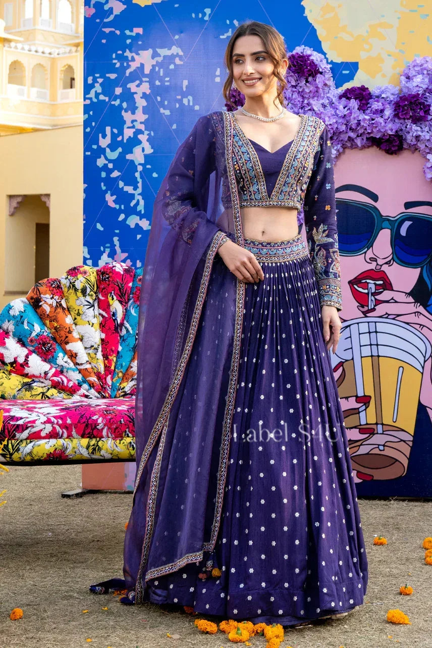 Midnight Charm Lehenga Set | Label S4U - MishUUU