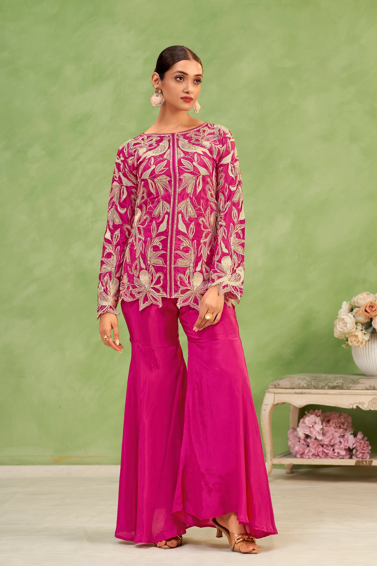 Hot Pink Embroidered Outfit |Label S4U