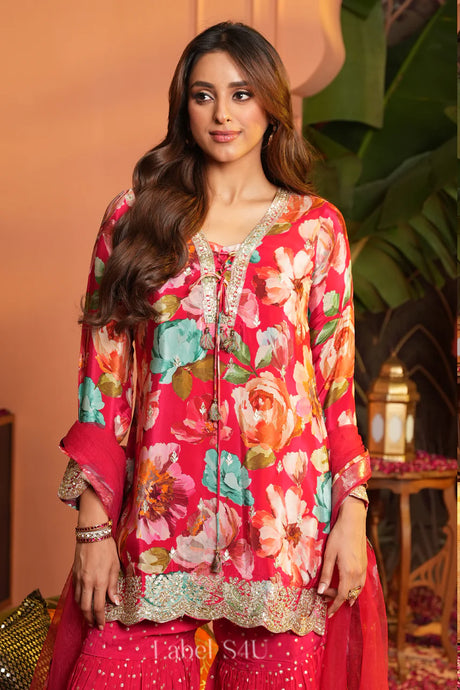 Scarlet Bloom Sharara Set - Label S4U