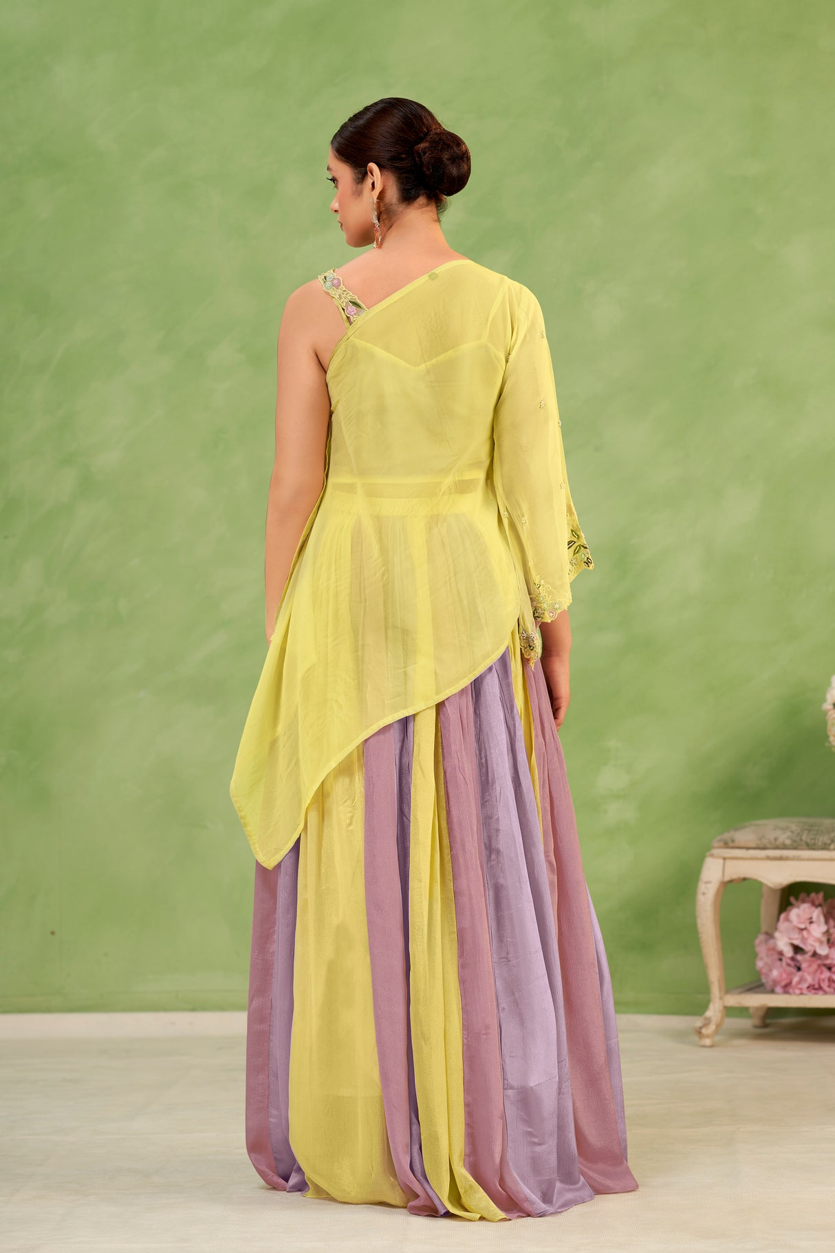 Pastel Lehenga Set Floral Lehenga