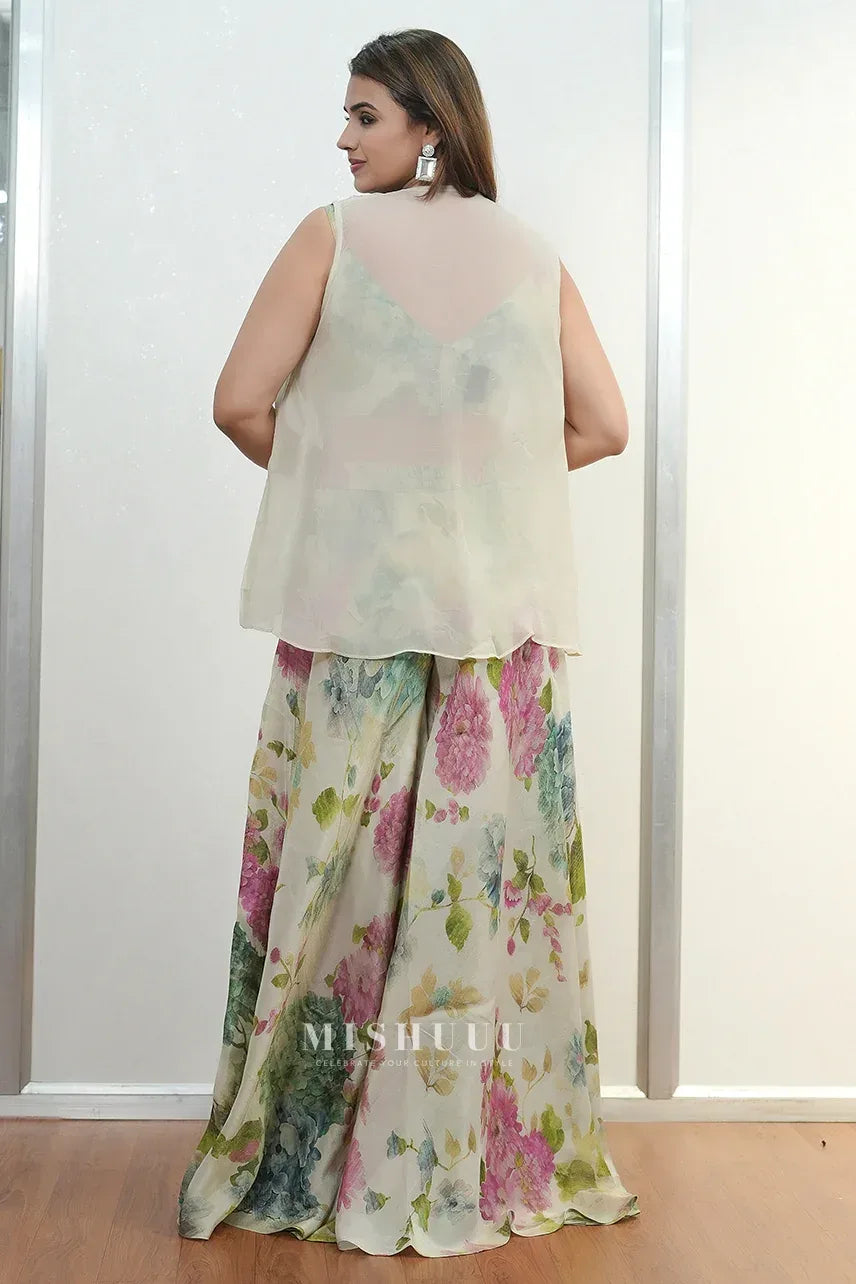 Pastel Floral Cape Co-Ord Skirt Set - MishUUU