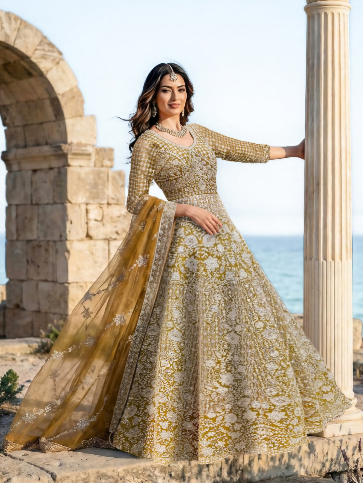 Golden Heirloom Embroidered Lehenga