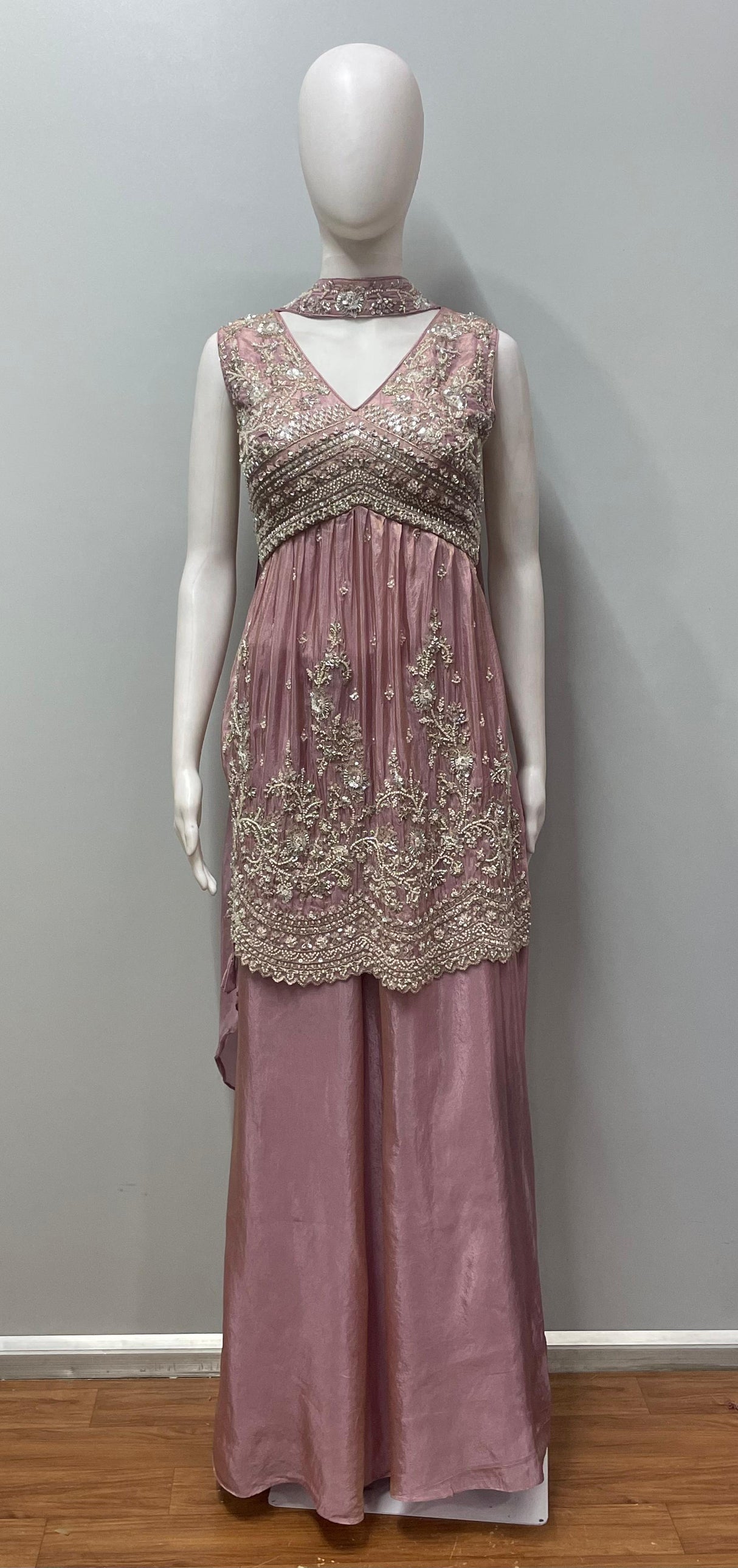 Dusty Rose Zari Palazzo Set