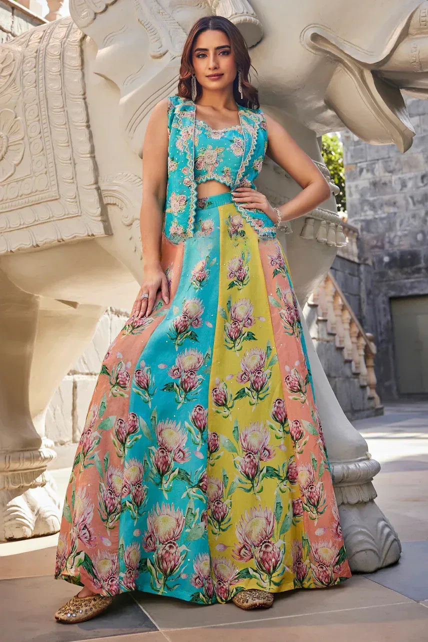 Handcrafted Floral Lehenga Floral Lehenga - MishUUU