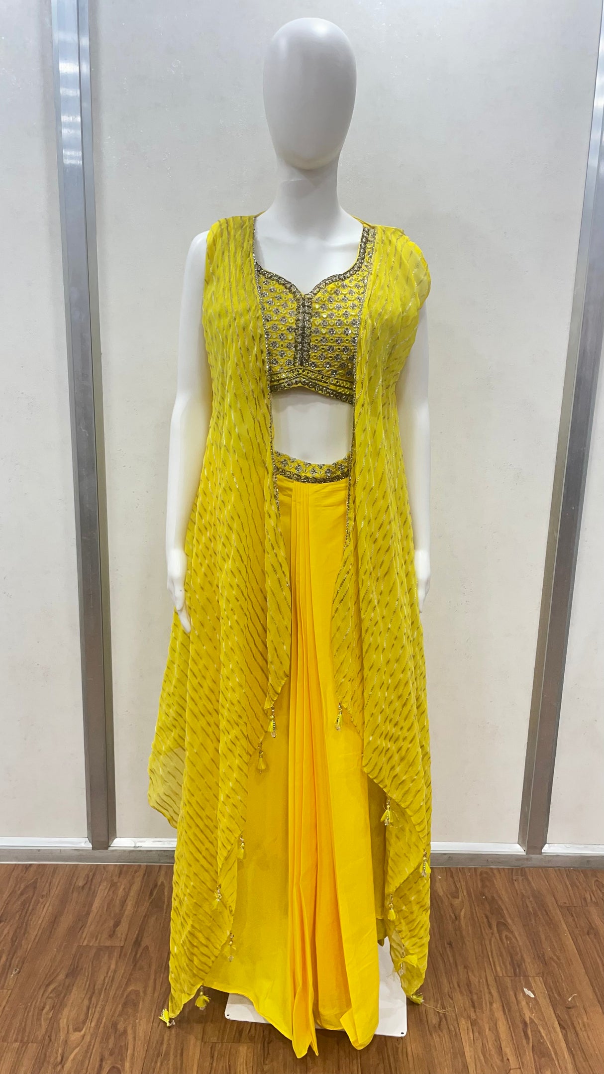 Sunshine Yellow Draped Cape Luxe Set