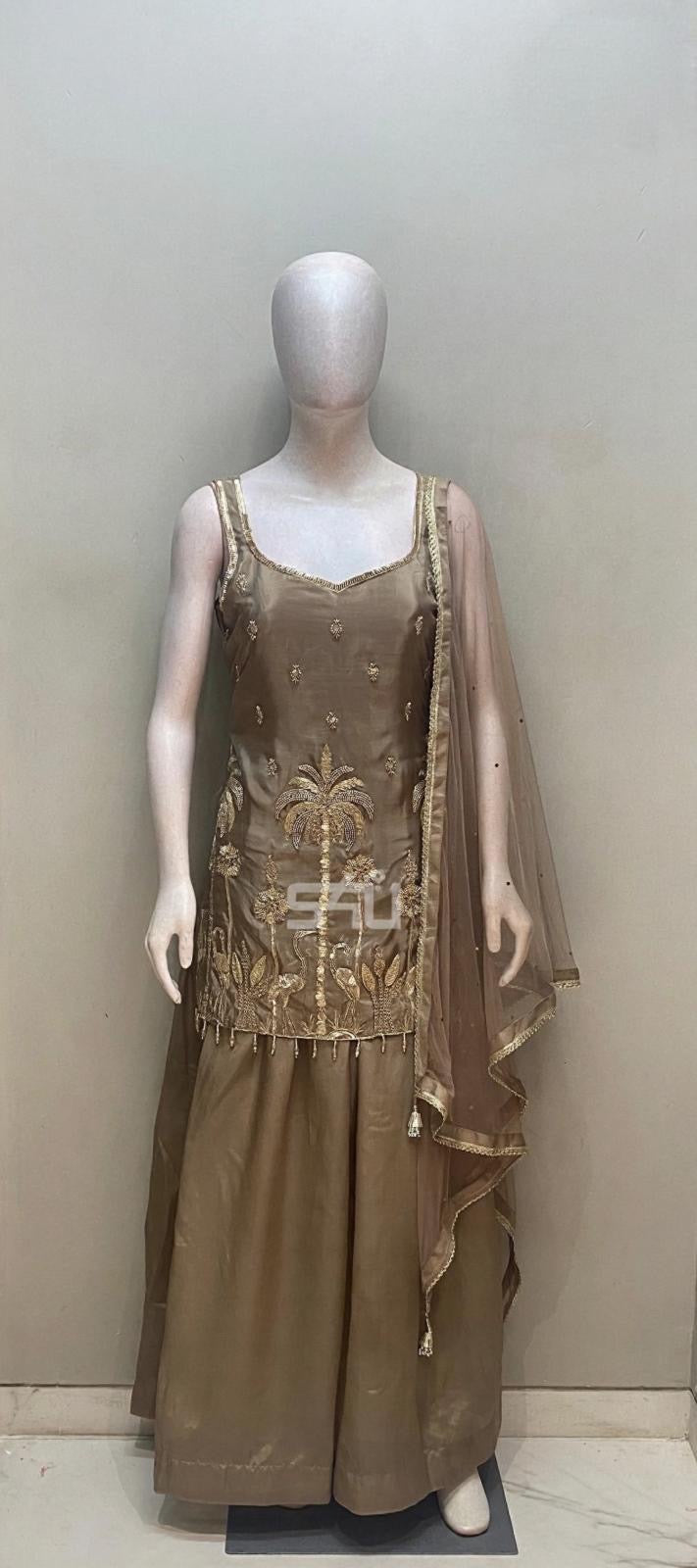 Desert Dusk Sharara Set – Where Subtlety Meets Splendor