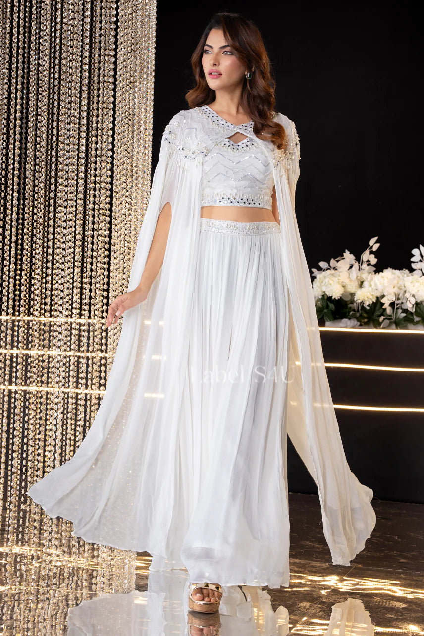 Ivory Celeste Cape Set