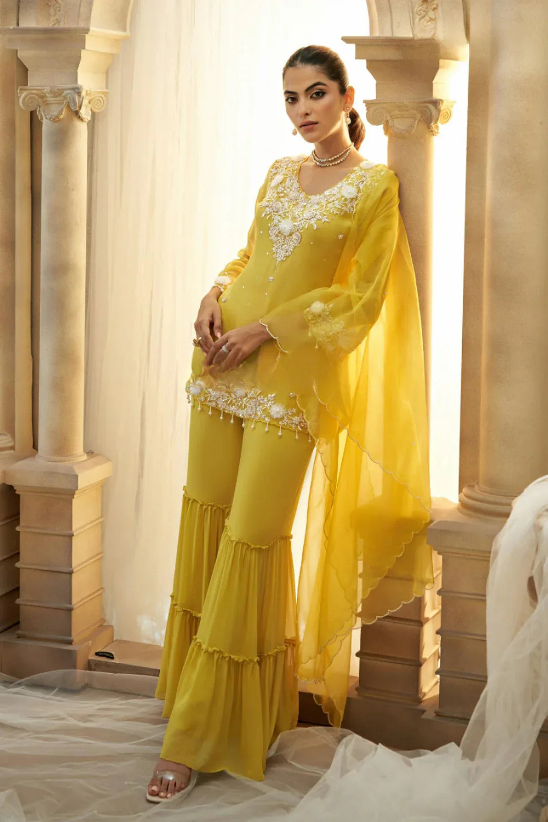 Women's Yellow Sharara Set - MishUUU