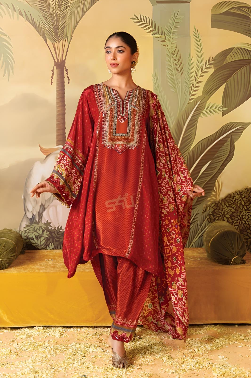 Vermilion Heritage Printed Kurta Salwar Ensemble