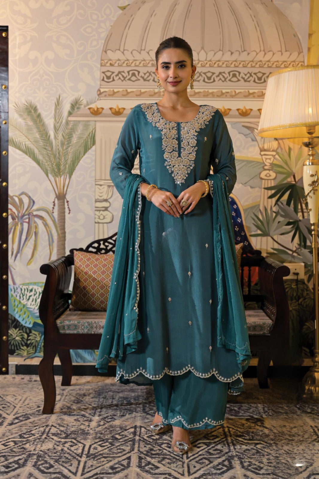 Elegant Blue A-line Outfit |Label S4U