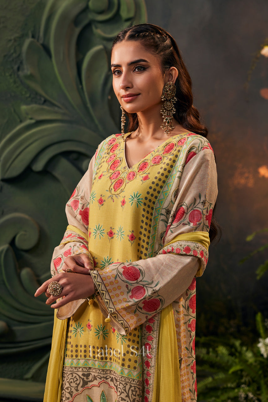 Yellow Blossom Embroidered Set