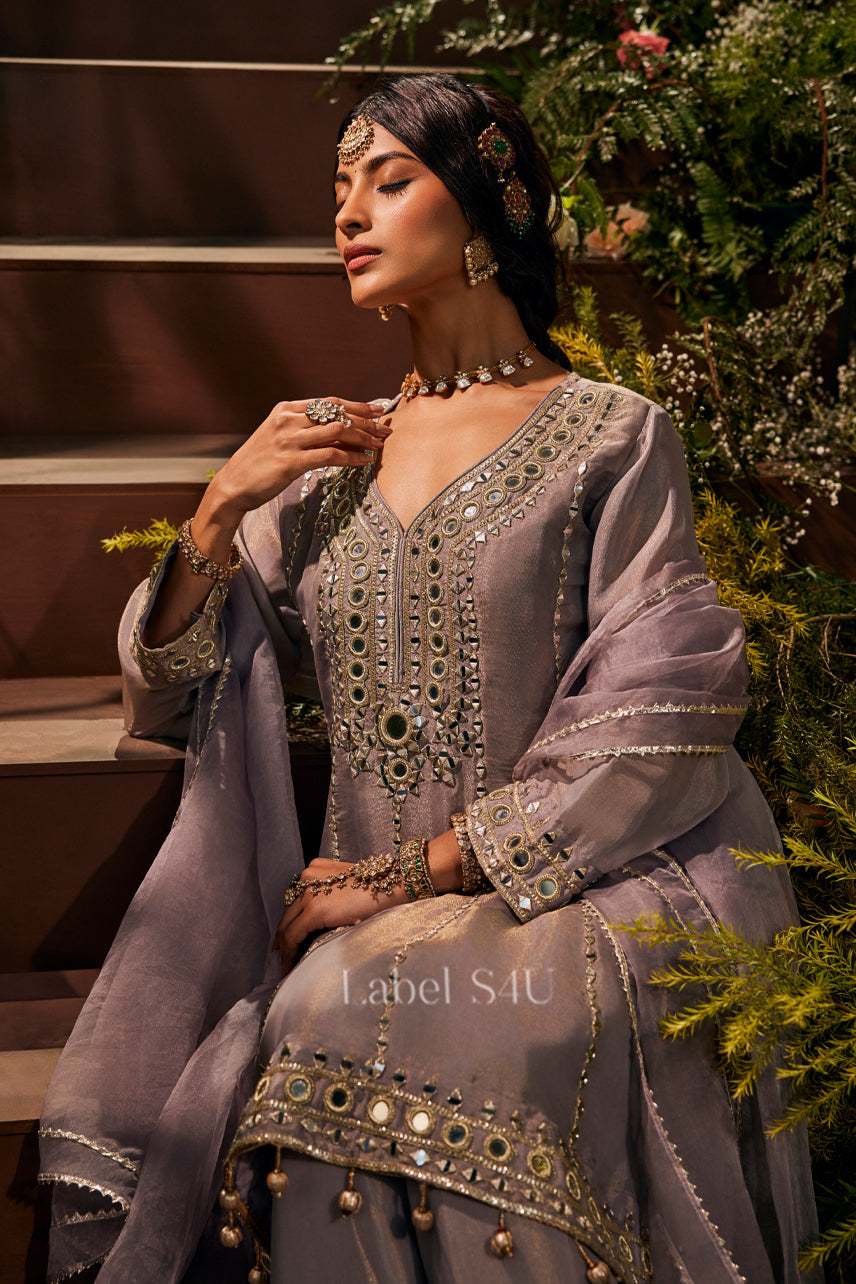 Lavender Pearl Embroidered Set