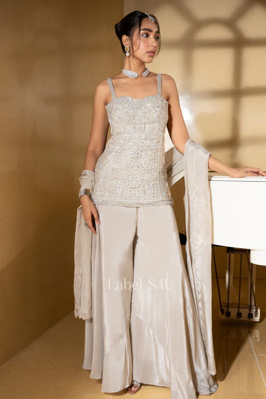 Silver Elegance Beaded Couture Set - MishUUU