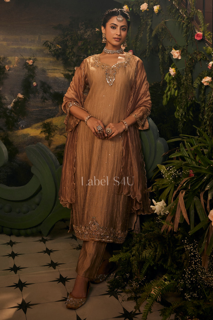 Golden Beaded Elegance Couture Set